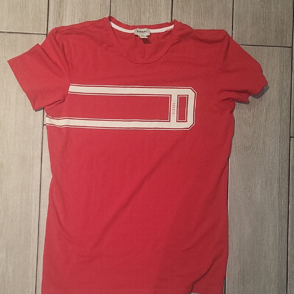 Diesel Red Tee with White Accents